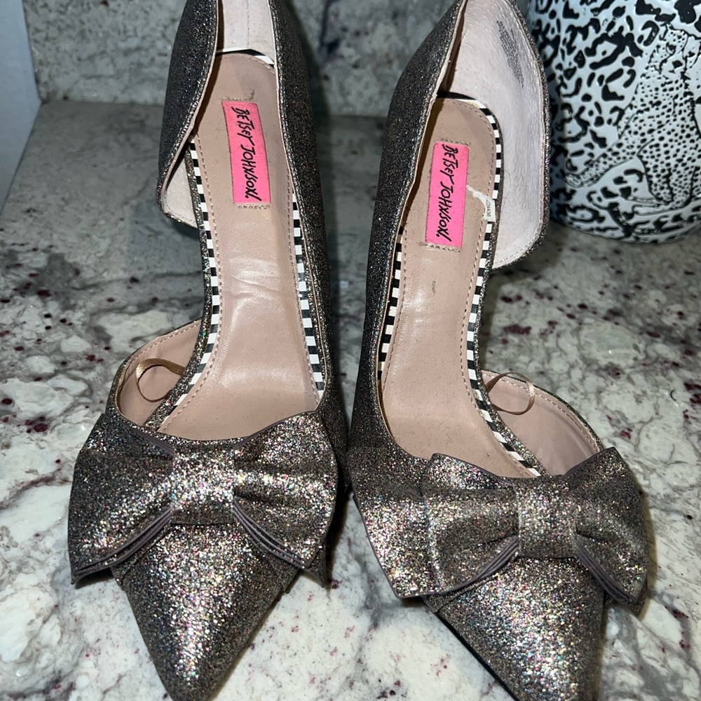 Party on your feet! Fun sparkly Betsy Johnson pumps !